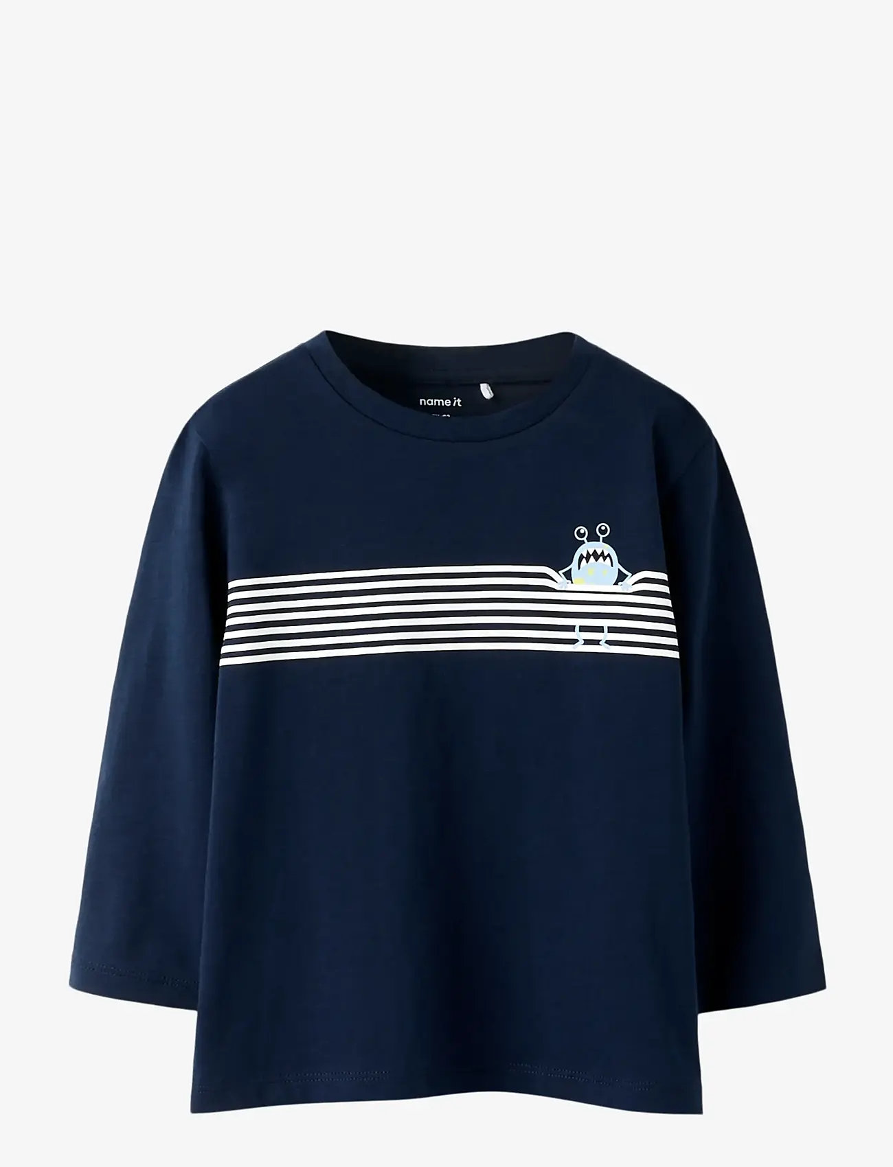 name it - NMMNONSTER LS NREG TOP - langærmede t-shirts - navy blazer - 1