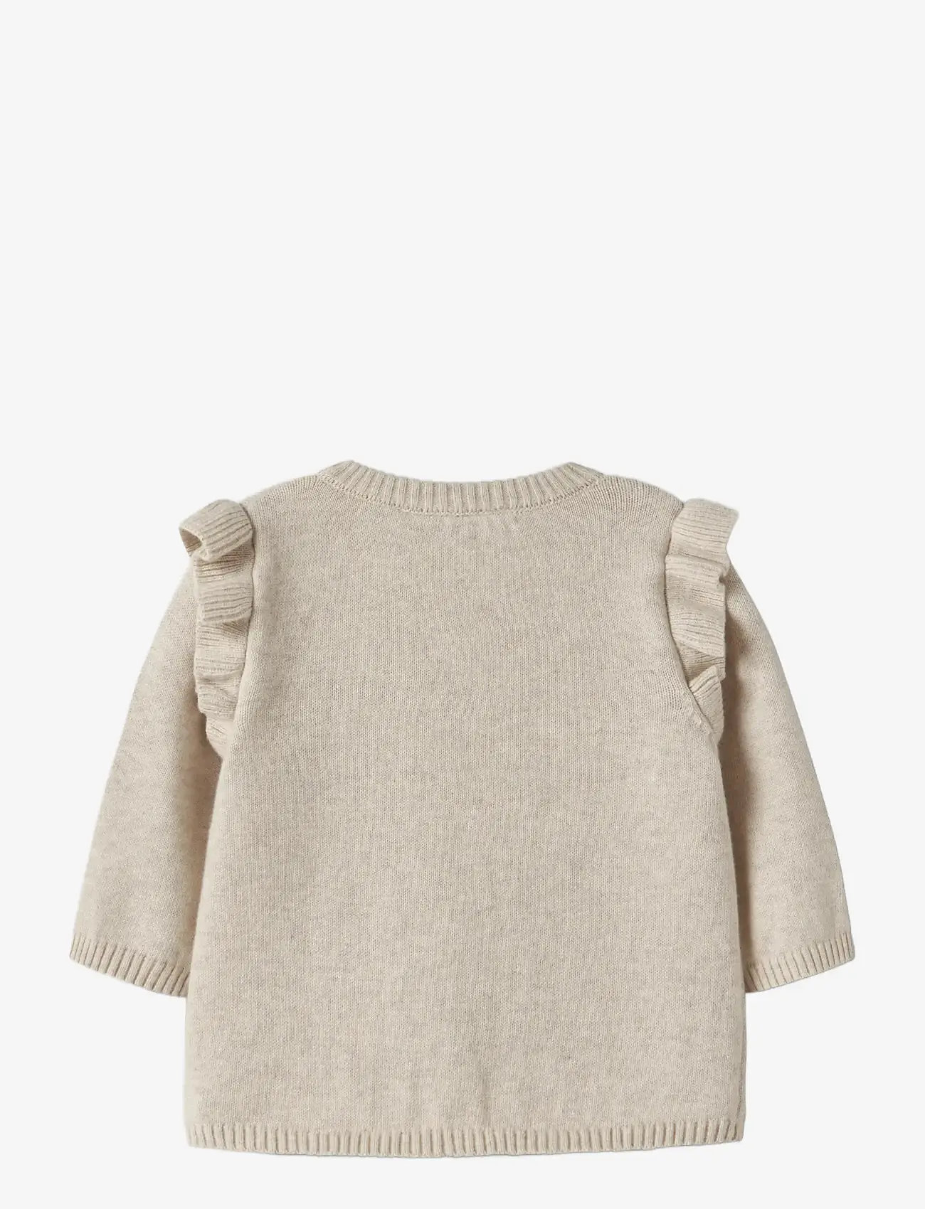 name it - NBFFLOWERS LS KNIT CARD - cardigans - peyote melange - 1