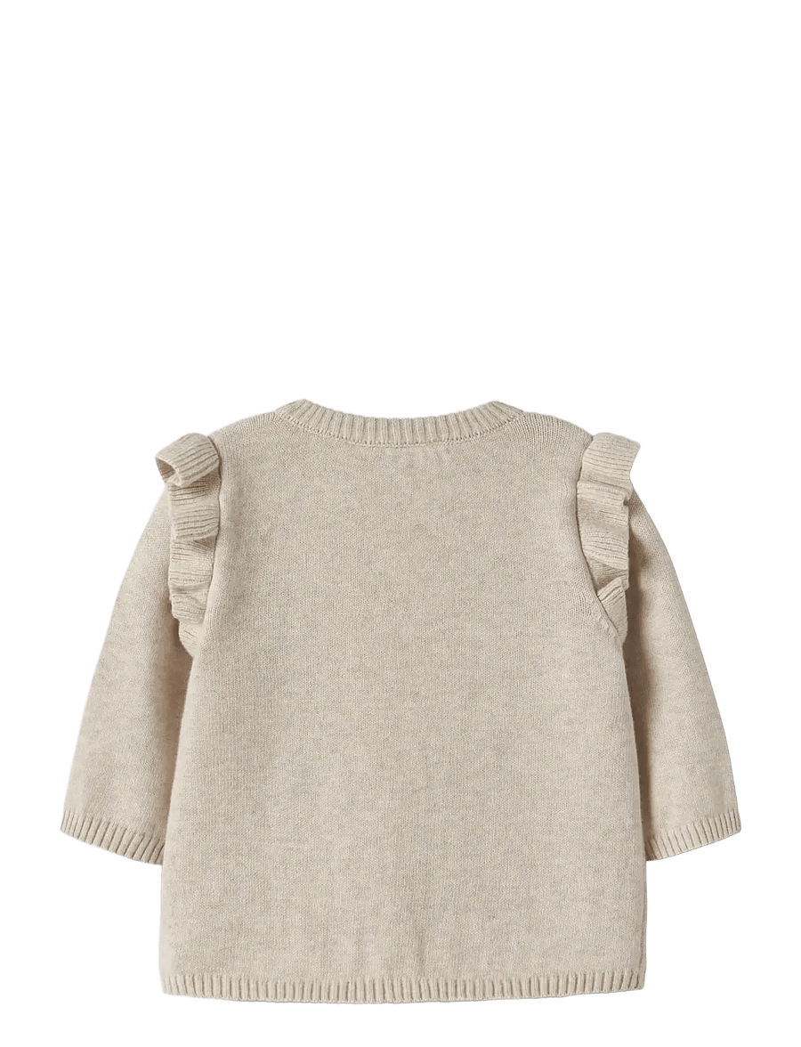 name it - NBFFLOWERS LS KNIT CARD - cardigans - peyote melange - 1