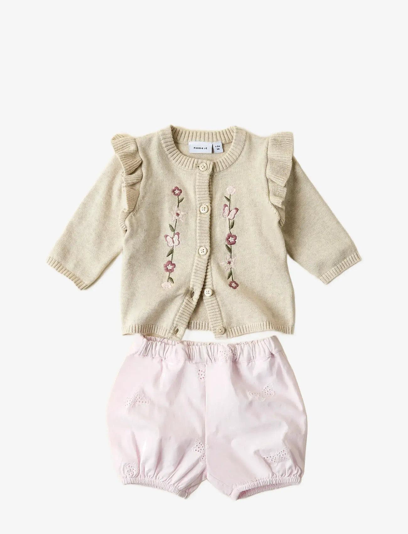 name it - NBFFLOWERS LS KNIT CARD - cardigans - peyote melange - 2