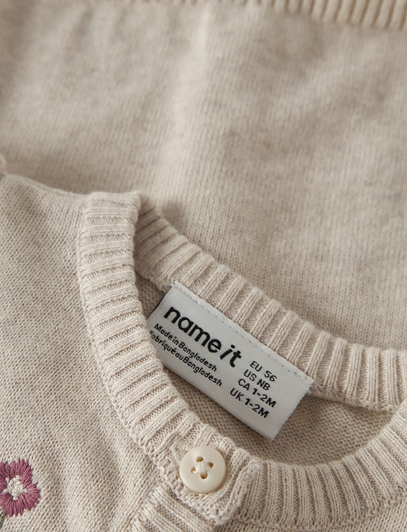 name it - NBFFLOWERS LS KNIT CARD - cardigans - peyote melange - 3