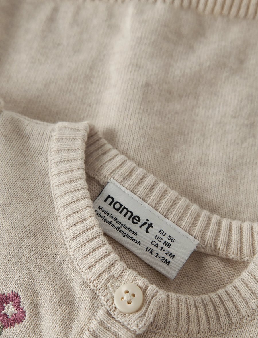 name it - NBFFLOWERS LS KNIT CARD - cardigans - peyote melange - 3