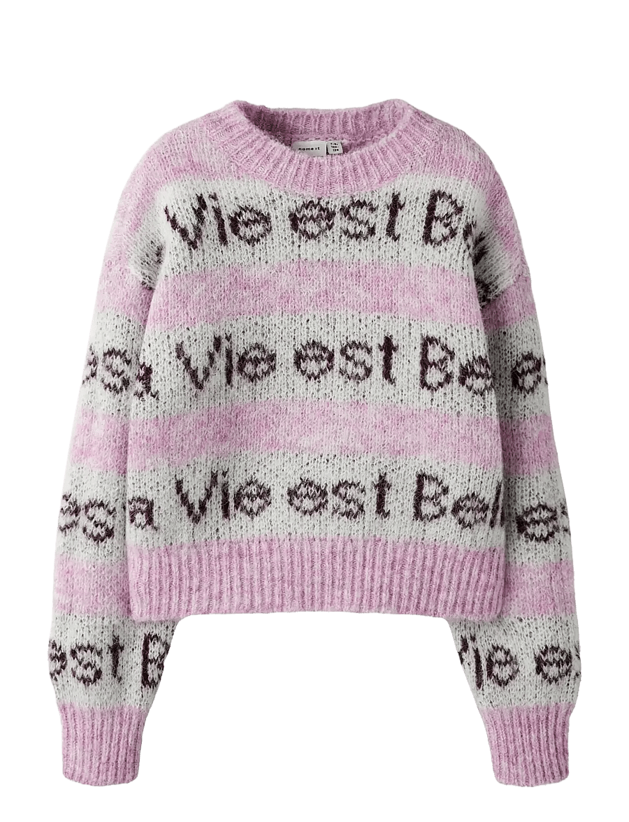 name it - NKFNALA LS KNIT - gensere - bonbon - 1