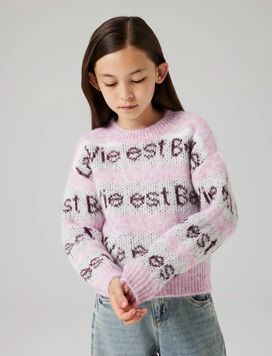 name it - NKFNALA LS KNIT - gensere - bonbon - 0