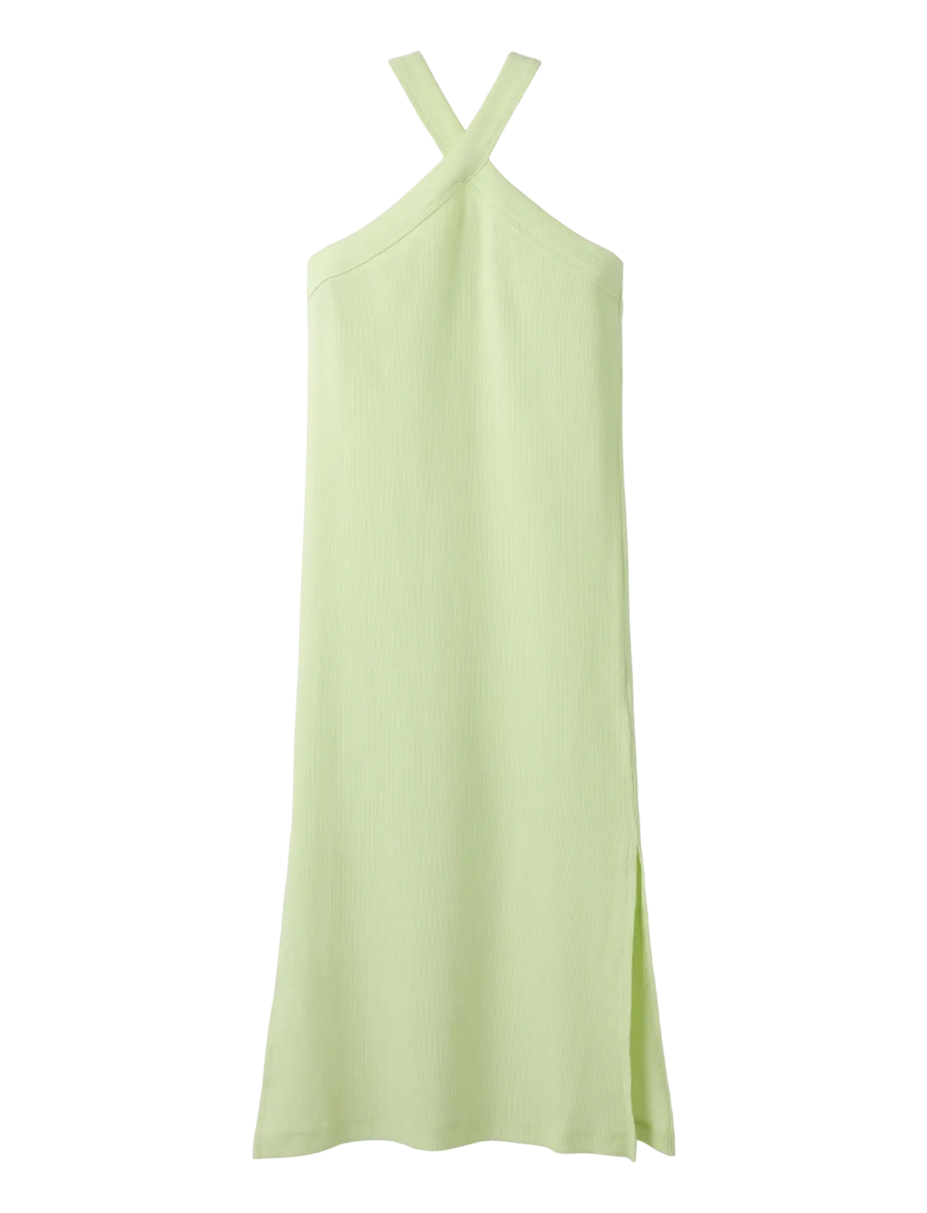 name it NKFFLOMMIZ ONESHOULD SLIM LONG DRESS BOX - Kjoler & Nederdele - LIME CREAM / green