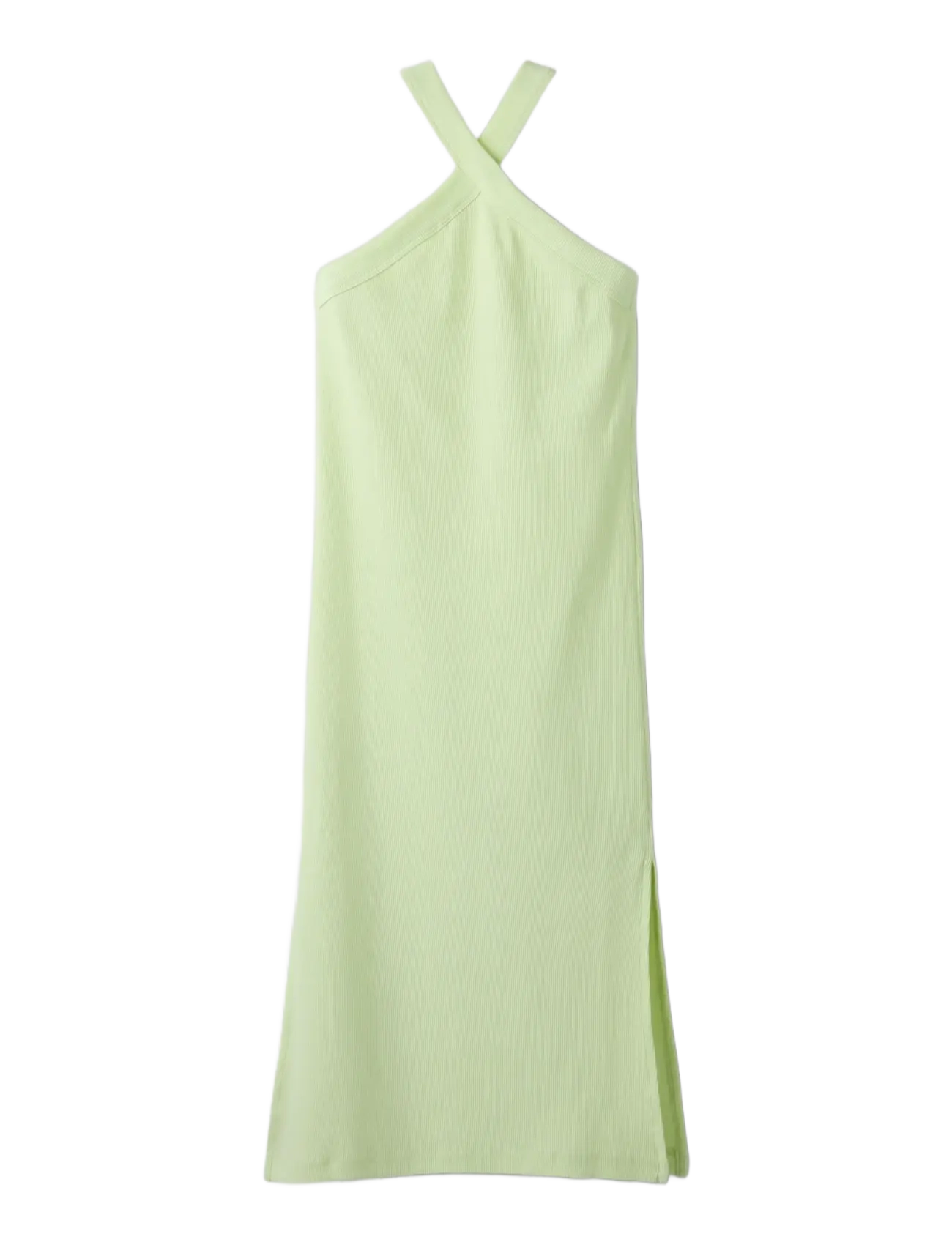 name it - NKFFLOMMIZ ONESHOULD SLIM LONG DRESS BOX - sukienki codzienne bez rękawów - lime cream - 1