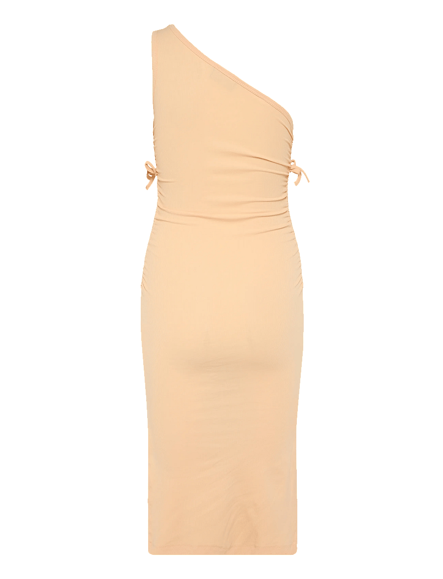 name it - NKFFLOMMIZ ONESHOULD SLIM LONG DRESS BOX - varrukateta vabaaja kleidid - peach fuzz - 1