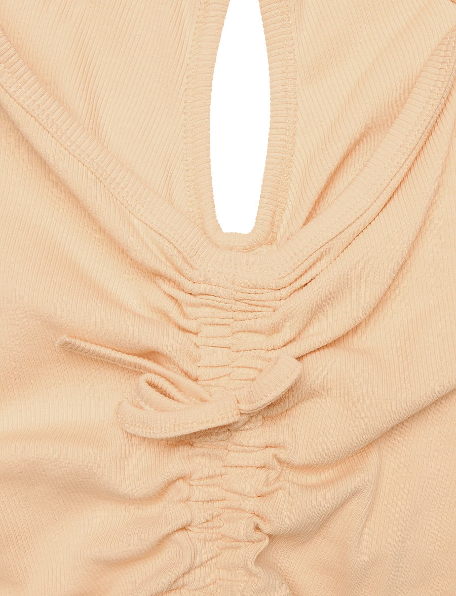 name it - NKFFLOMMIZ ONESHOULD SLIM LONG DRESS BOX - varrukateta vabaaja kleidid - peach fuzz - 3