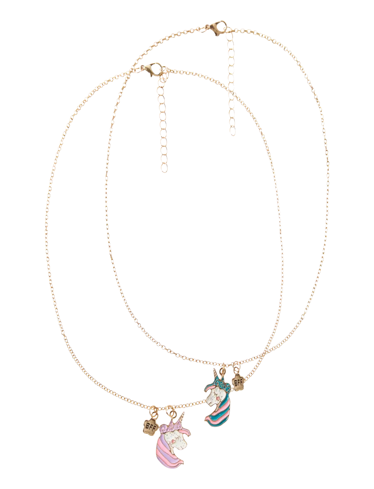 name it Nmfforever 2P Necklace, One Size, Kids Jewellery, Gold - Necklaces, Kinder