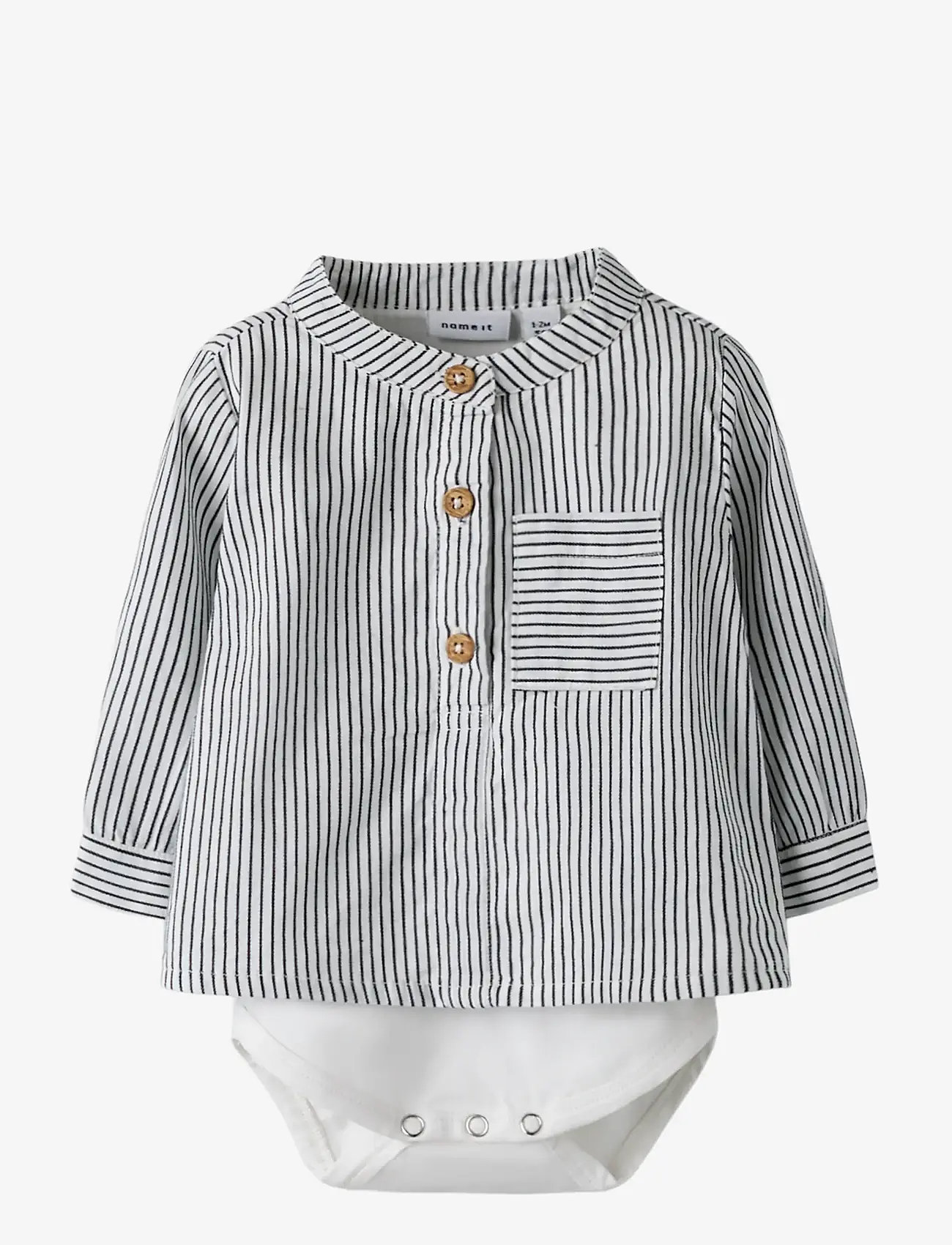 name it - NBMFAR LS SHIRTBODY - langærmede heldragter - cloud dancer - 0