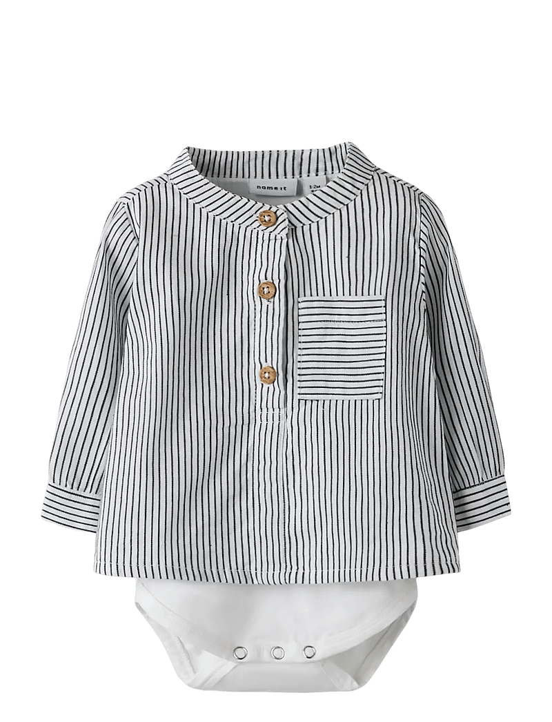 name it - NBMFAR LS SHIRTBODY - langærmede heldragter - cloud dancer - 0