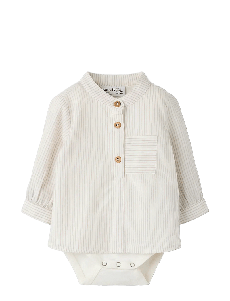name it - NBMFAR LS SHIRTBODY - pikkade varrukatega - cloud dancer - 2