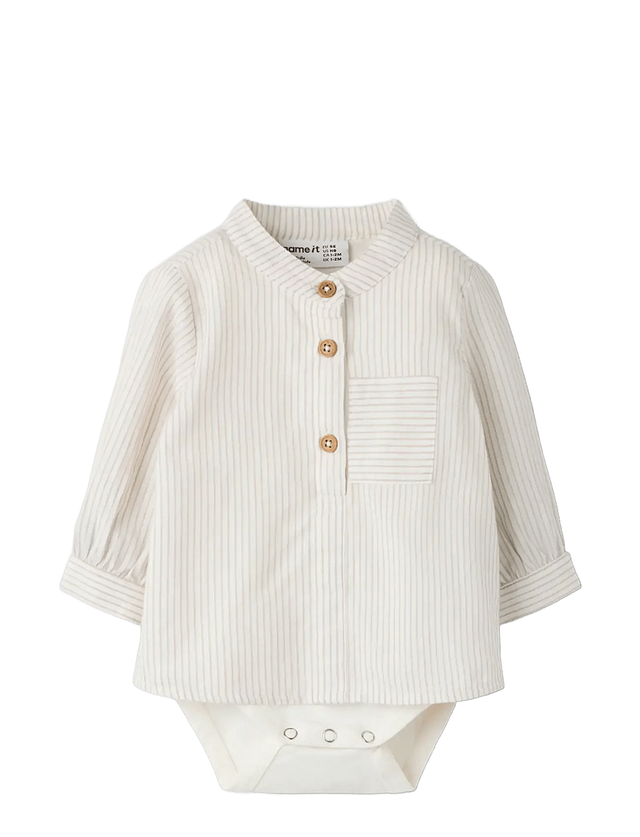 name it - NBMFAR LS SHIRTBODY - långärmade bodysuits - cloud dancer - 2