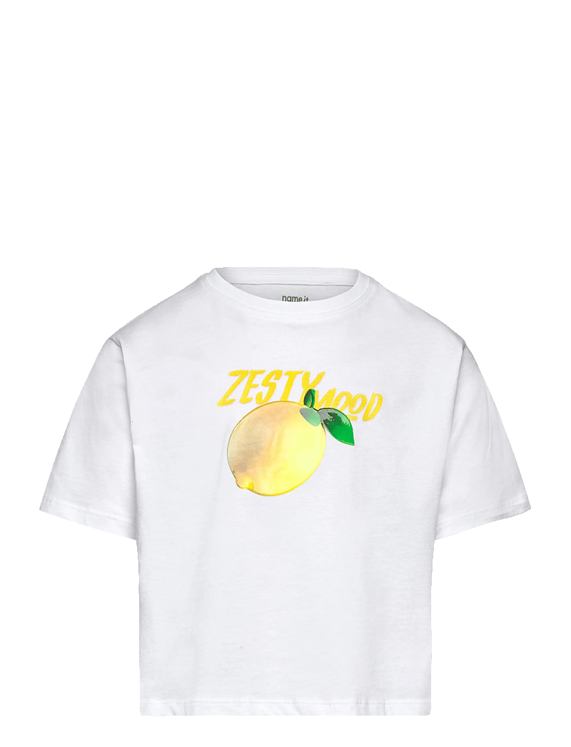 name it - NKFFARINAZ SS NREG SHORT TOP BOX - kurzärmelige - bright white - 0