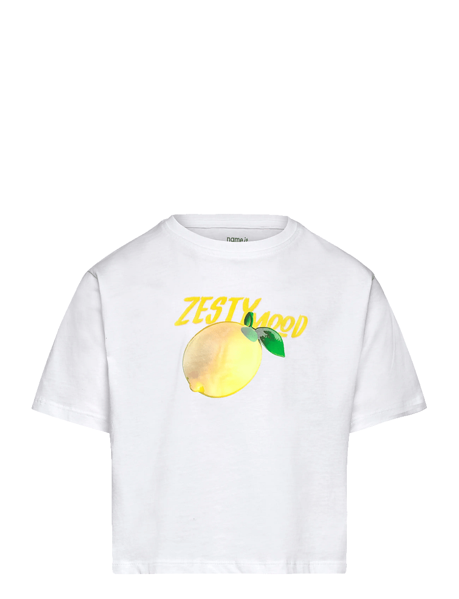 name it - NKFFARINAZ SS NREG SHORT TOP BOX - kurzärmelige - bright white - 0