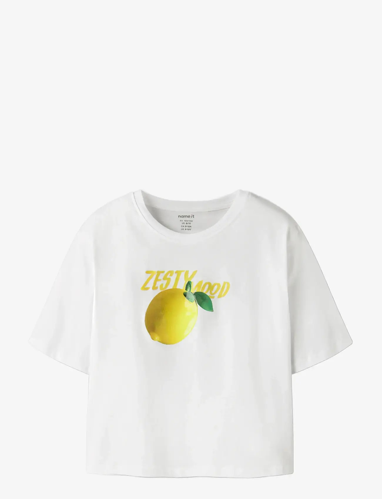 name it - NKFFARINAZ SS NREG SHORT TOP BOX - kurzärmelige - bright white - 2