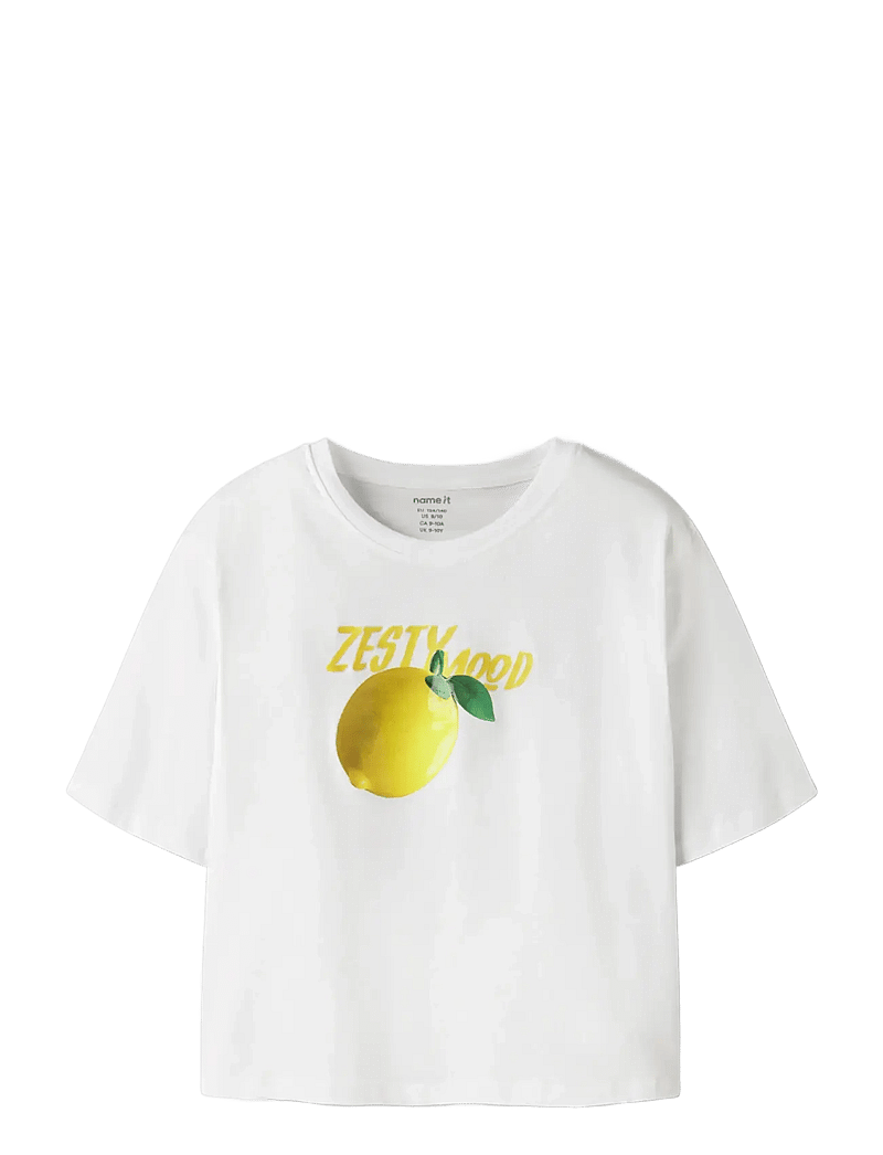 name it - NKFFARINAZ SS NREG SHORT TOP BOX - kurzärmelige - bright white - 2