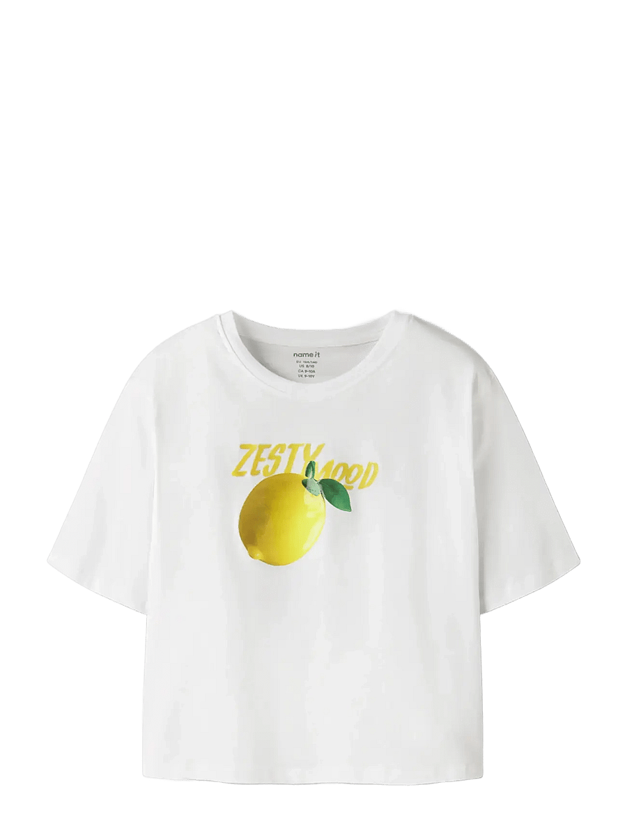 name it - NKFFARINAZ SS NREG SHORT TOP BOX - kurzärmelige - bright white - 2
