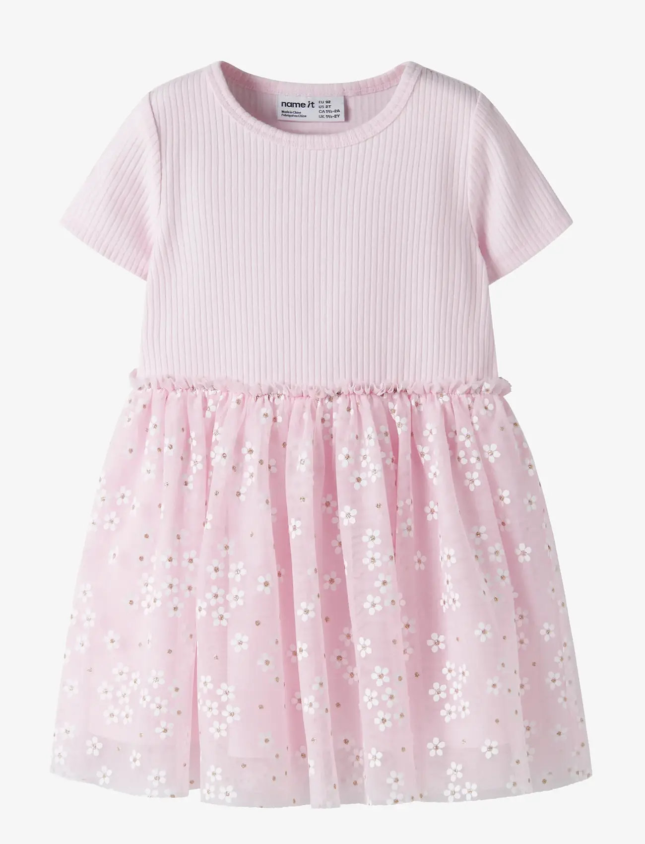 name it - NMFFLORAL SS DRESS - kortærmede hverdagskjoler - cradle pink - 0