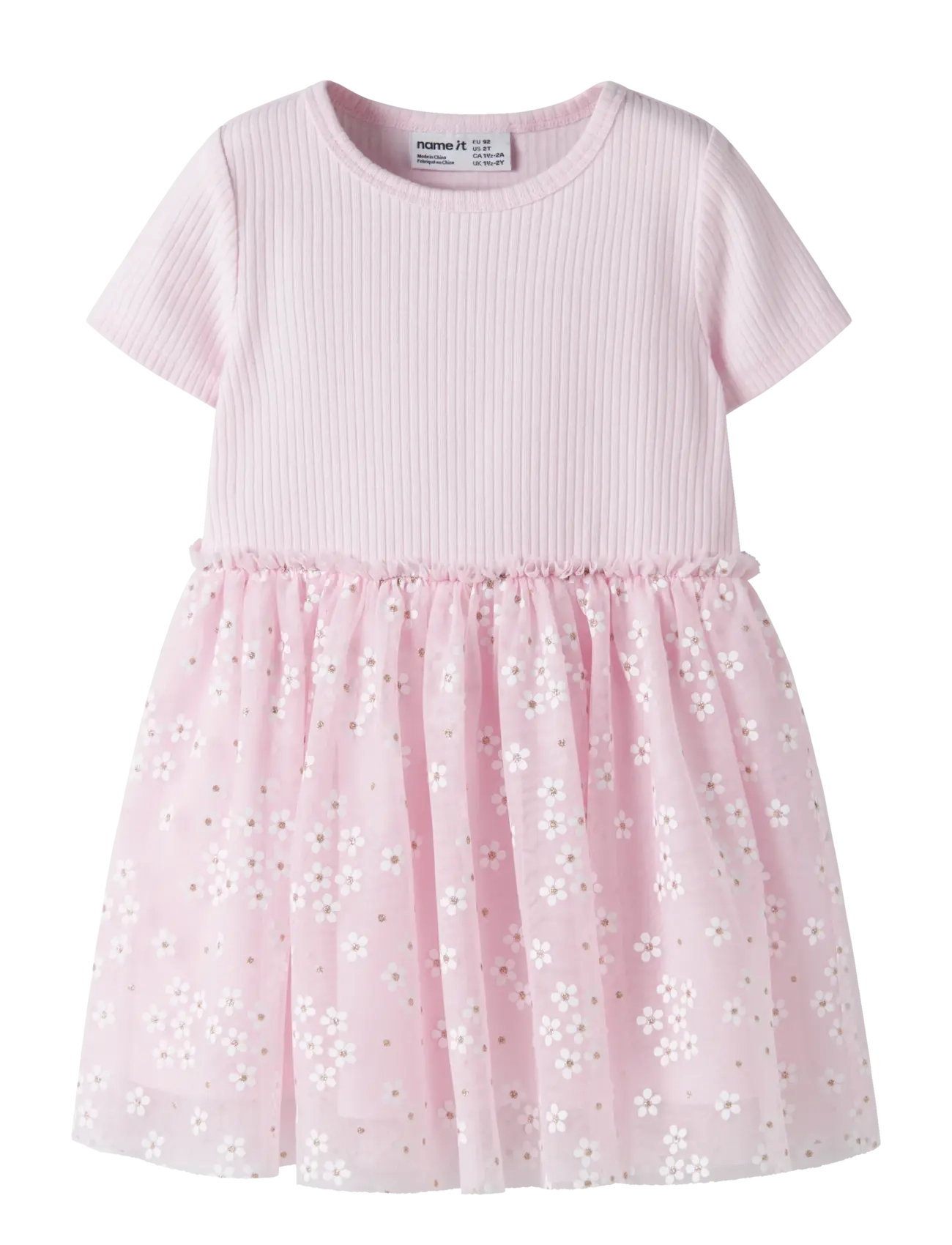name it NMFFLORAL SS DRESS - Kleding - CRADLE PINK / pink/rose