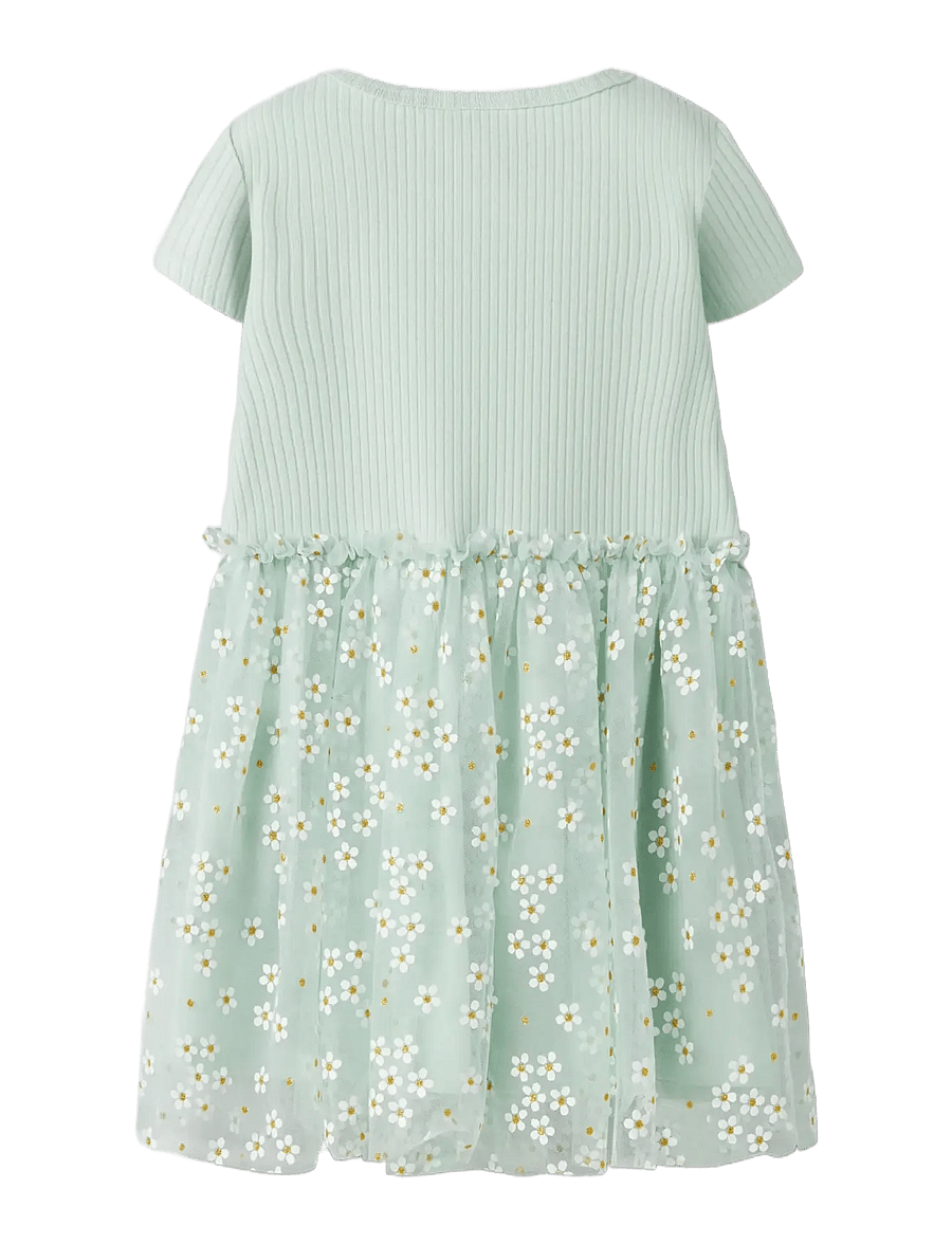 name it - NMFFLORAL SS DRESS - lühikeste varrukatega vabaaja kleidid - pale aqua - 1