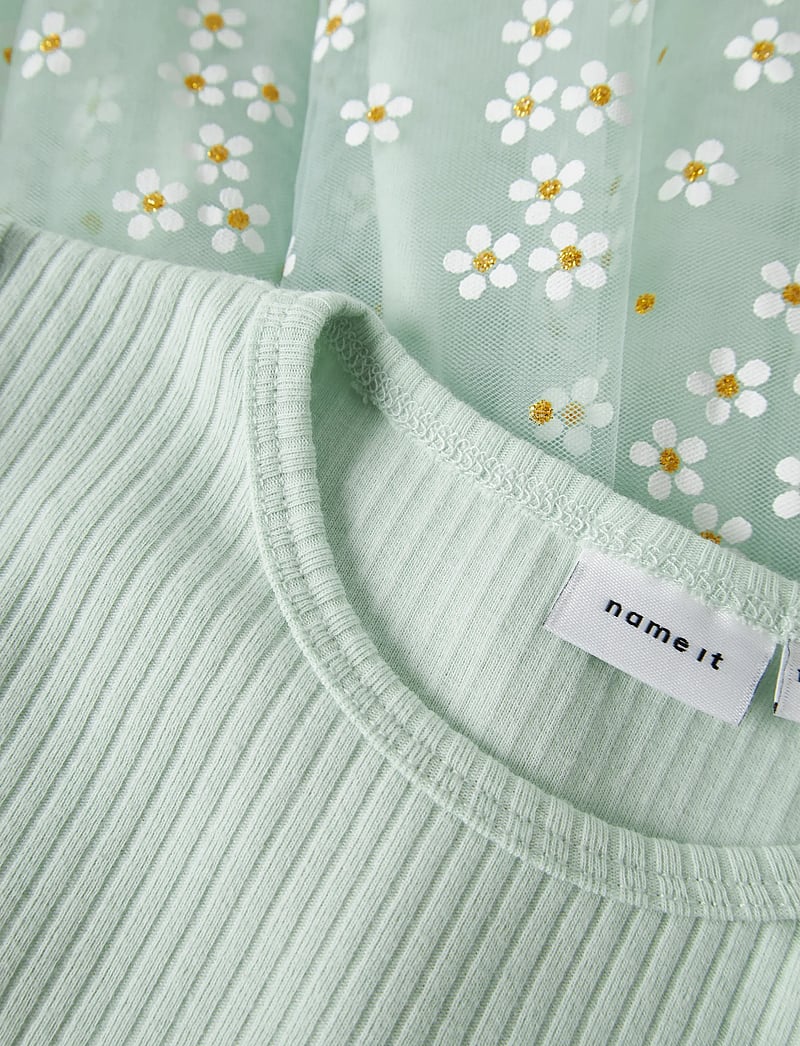 name it - NMFFLORAL SS DRESS - kortærmede hverdagskjoler - pale aqua - 2