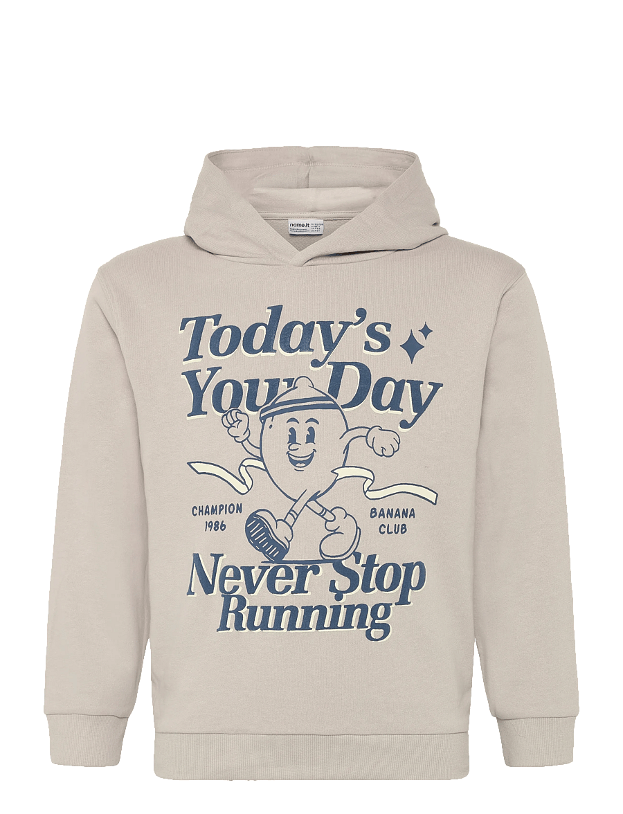 name it - NKMFIKAR LS NREG SWEAT WH UNB - kapuzenpullover - chateau gray - 0