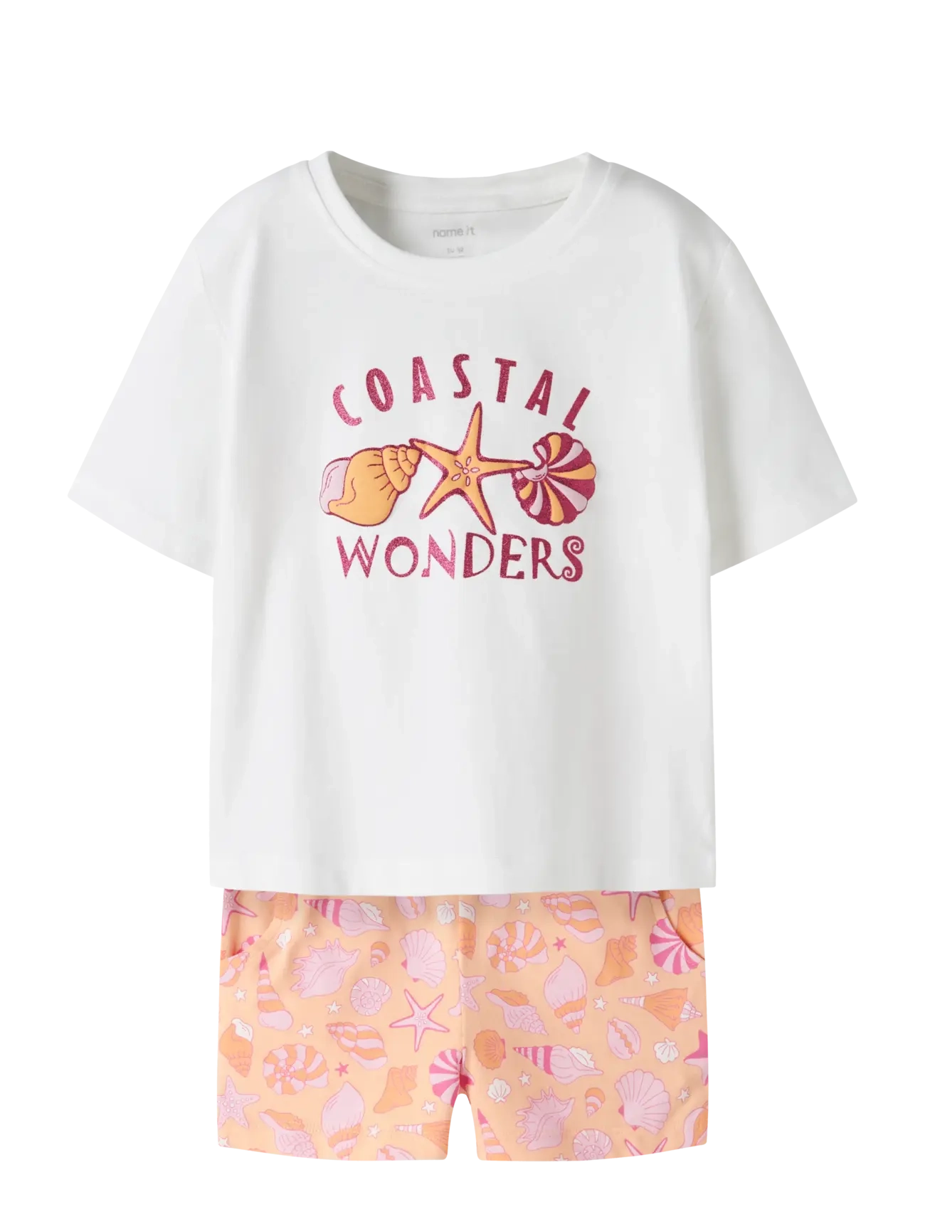 name it Nmffeniaz Nreg Shorts Set Box, 104, Sets, Weiß - Sets With Short-sleeved T-shirt, Kinder