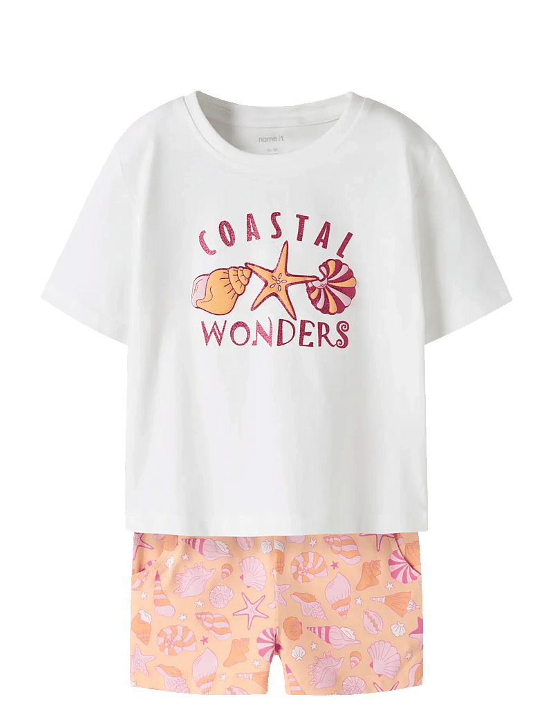 name it - NMFFENIAZ NREG SHORTS SET BOX - sets mit kurzärmeligem t-shirt - bright white - 0