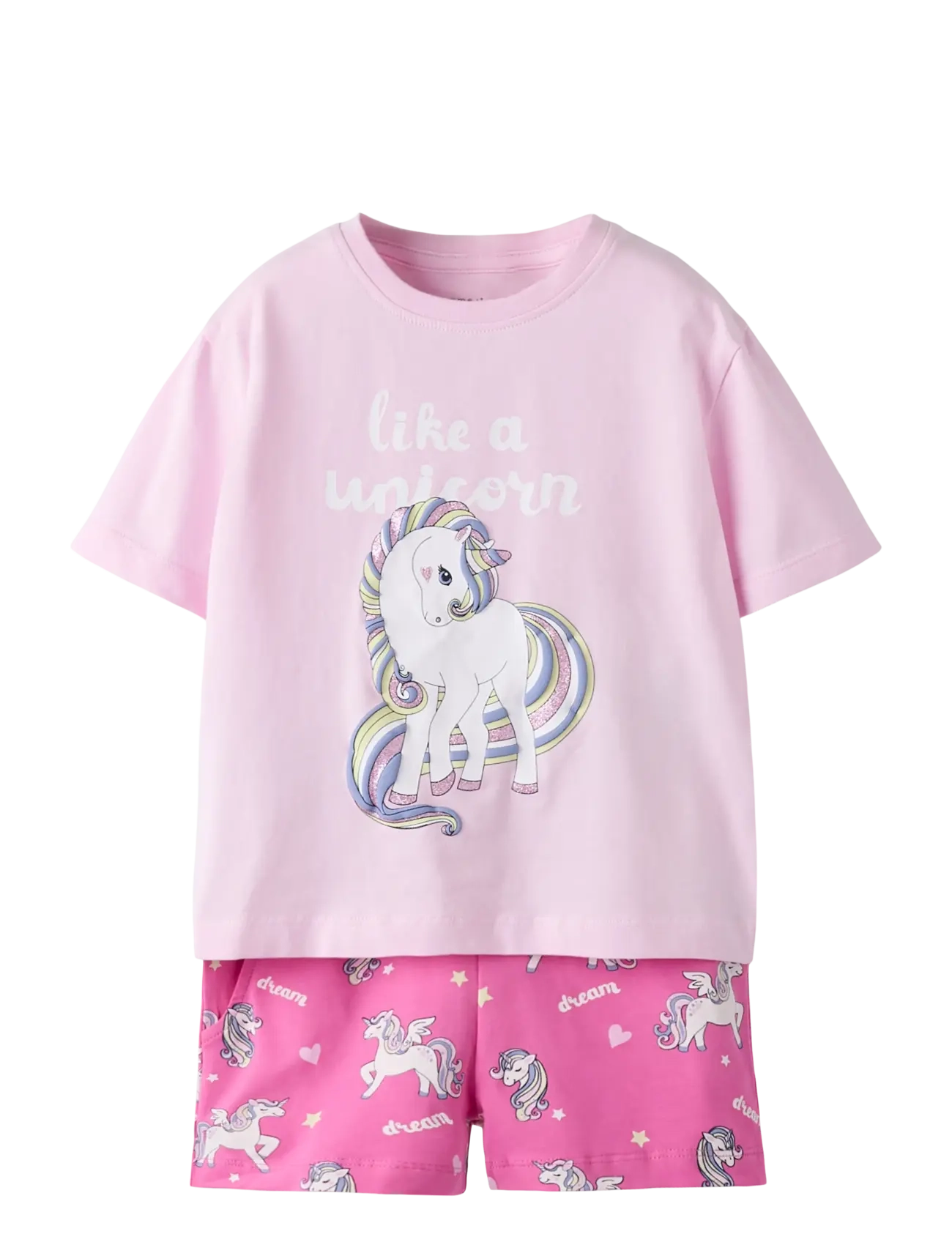 name it Nmffeniaz Nreg Shorts Set Box, 98, Sets, Rosa - Sets With Short-sleeved T-shirt, Kinder