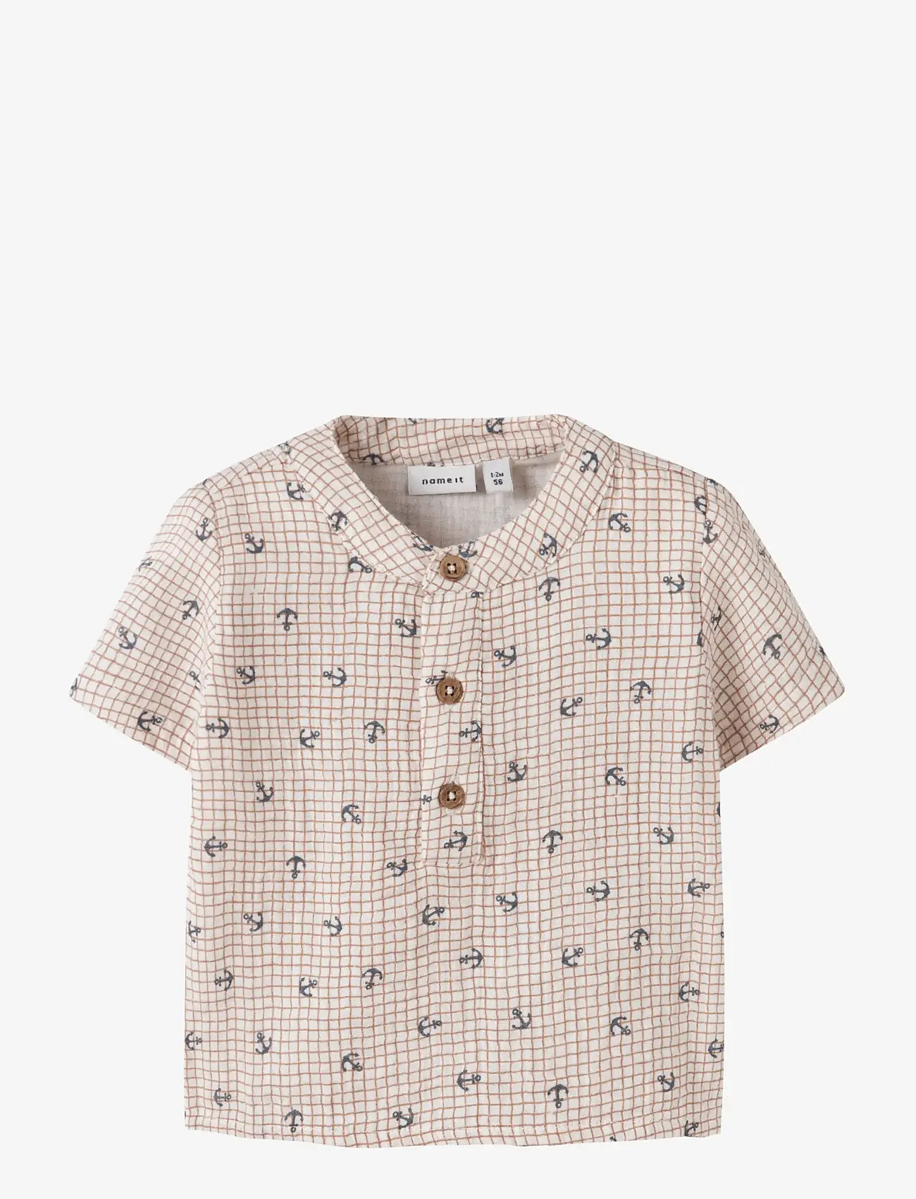 name it - NBMFRONT SS SHIRT - kortærmede skjorter - cloud dancer - 0