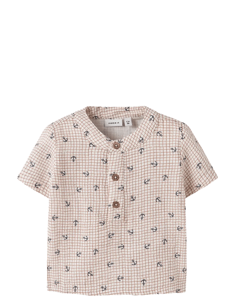 name it - NBMFRONT SS SHIRT - kortærmede skjorter - cloud dancer - 0