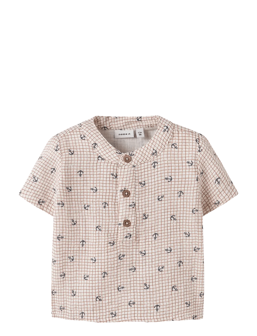 name it - NBMFRONT SS SHIRT - kortærmede skjorter - cloud dancer - 0