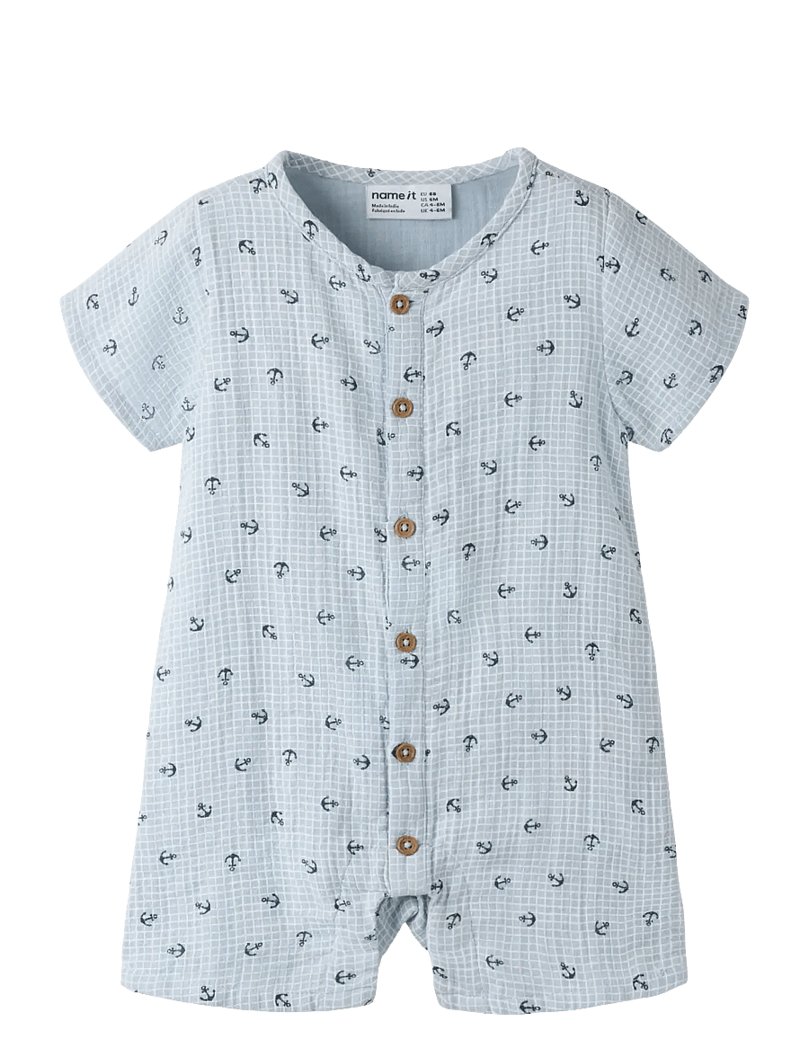 name it - NBMFRONT SS SUNSUIT - jumpsuits - blue fog - 0