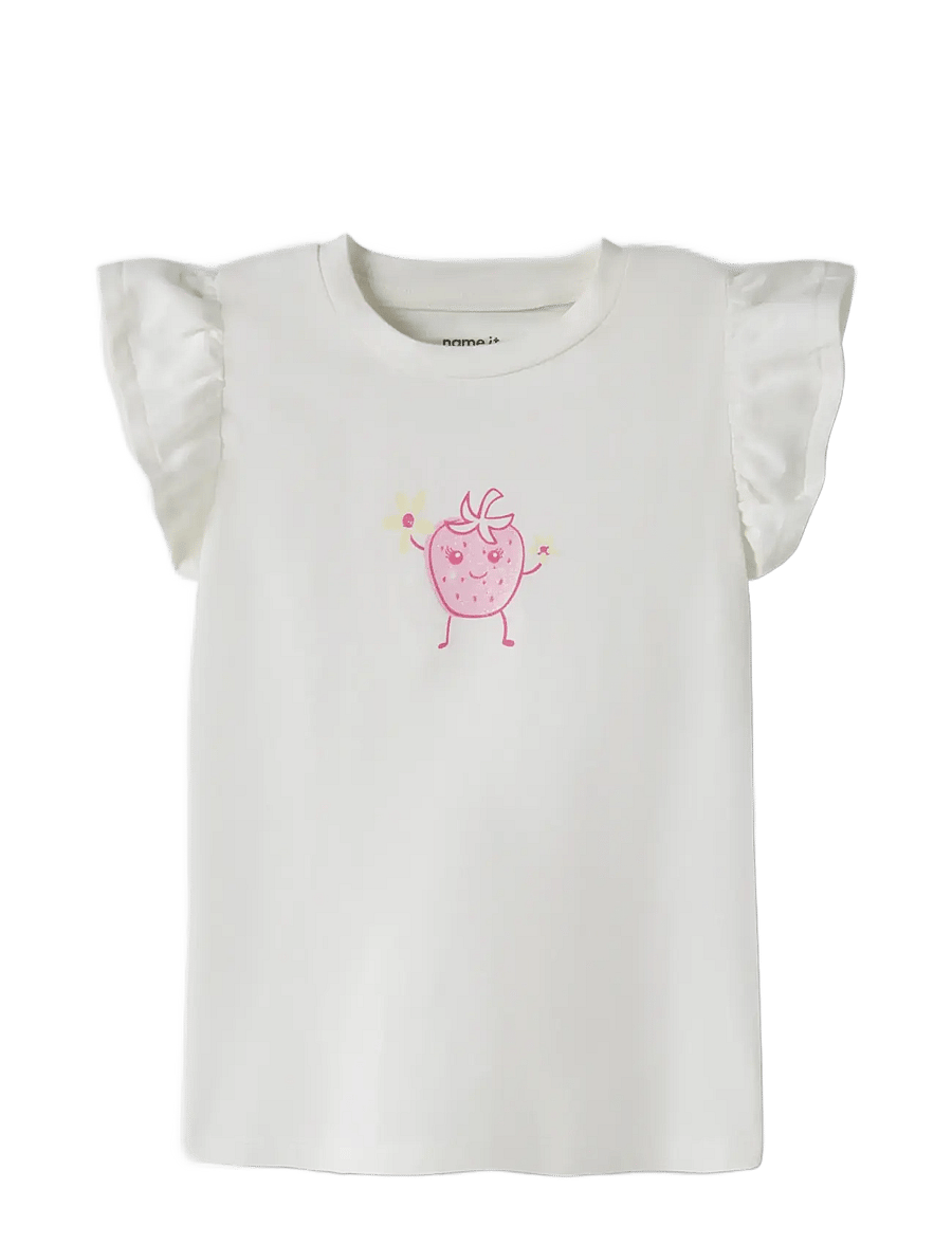 name it - NMFFLITTAZ SS TOP BOX - lühikeste varrukatega t-särgid - cloud dancer - 2
