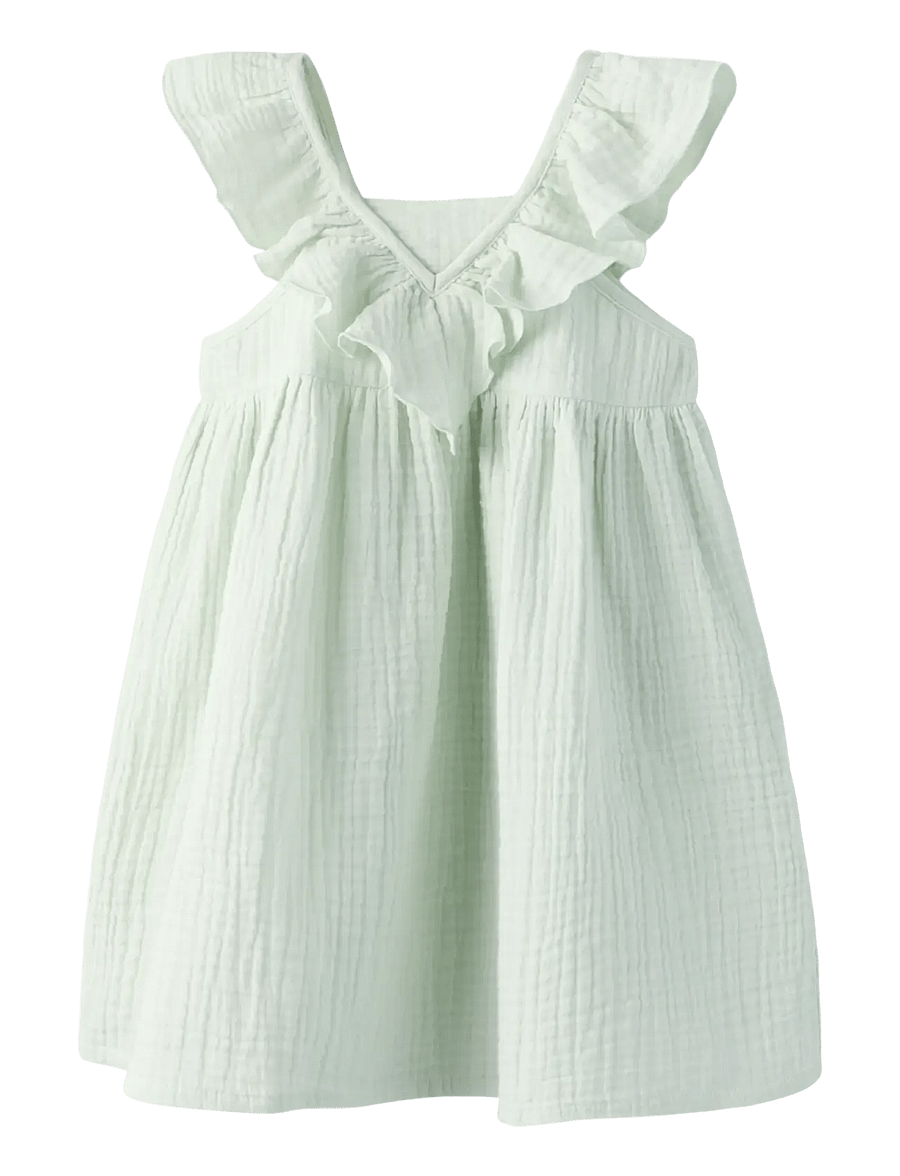 name it - NMFFUSLIN CAPSL DRESS - kurzärmelige babykleider - pale aqua - 0