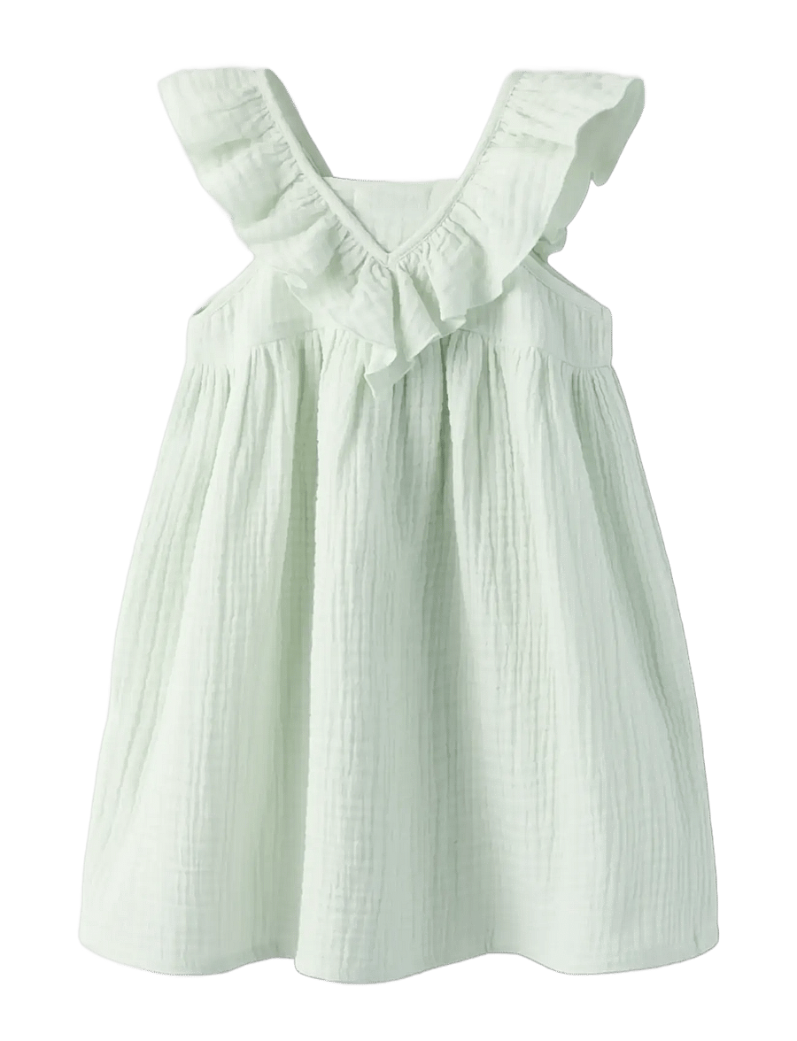 name it - NMFFUSLIN CAPSL DRESS - kurzärmelige babykleider - pale aqua - 1
