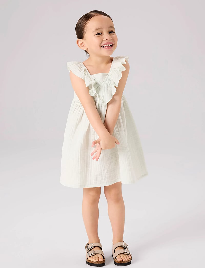 name it - NMFFUSLIN CAPSL DRESS - kortärmade babyklänningar - pale aqua - 2