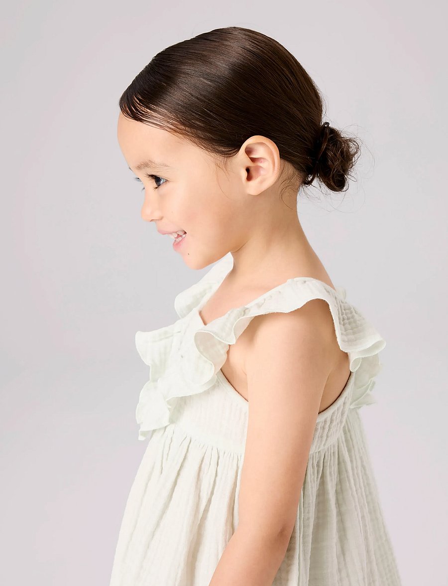 name it - NMFFUSLIN CAPSL DRESS - kurzärmelige babykleider - pale aqua - 3
