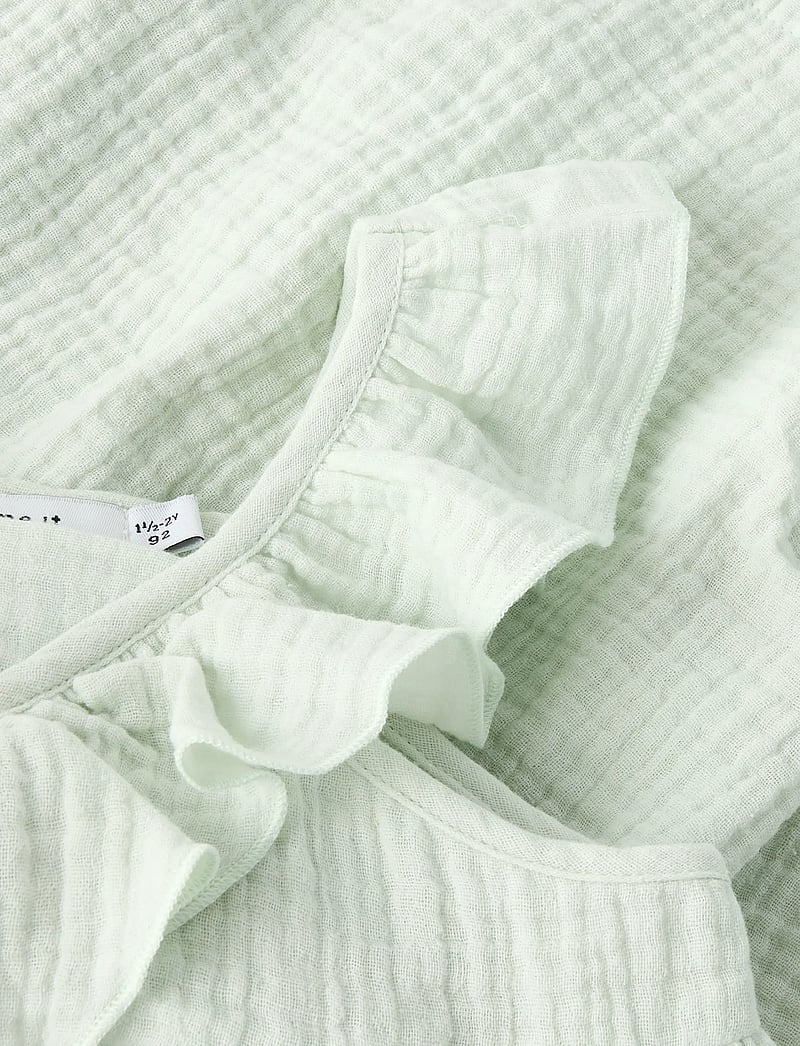 name it - NMFFUSLIN CAPSL DRESS - kortärmade babyklänningar - pale aqua - 4