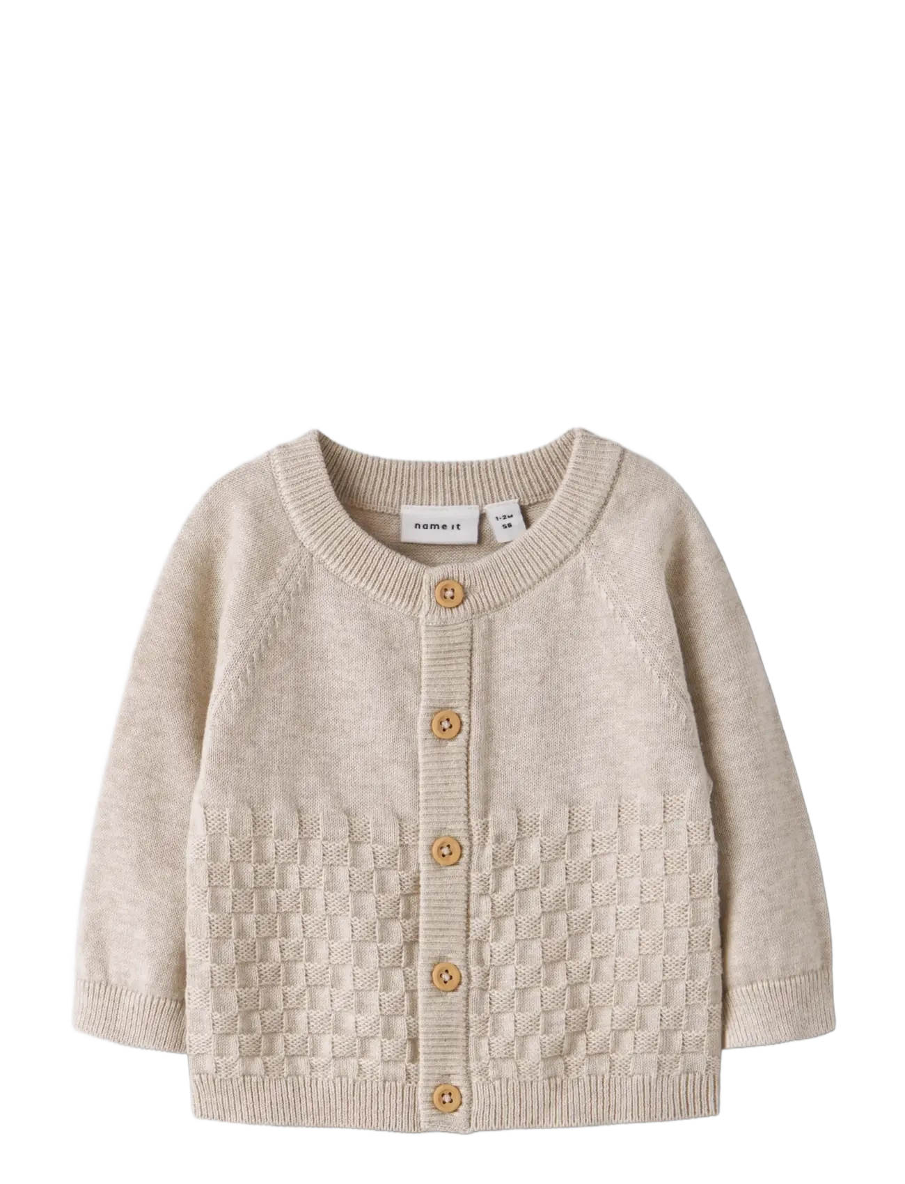 name it - NBNOROLLY LS KNIT CARD - koftor - peyote melange - 2