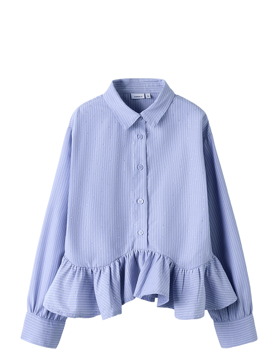 name it - NKFFLORITTA LS NREG SHIRT - purple impression - 0