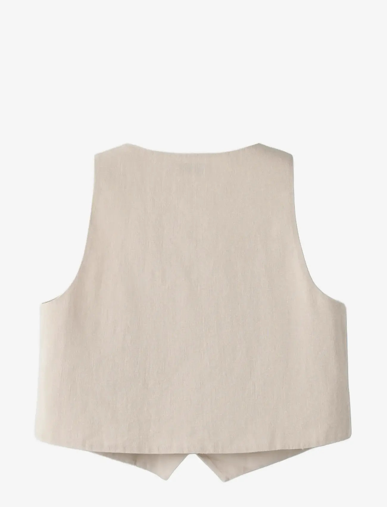 name it - NKFFALINNEN CROPPED WAISTCOAT - veste - chateau gray - 1