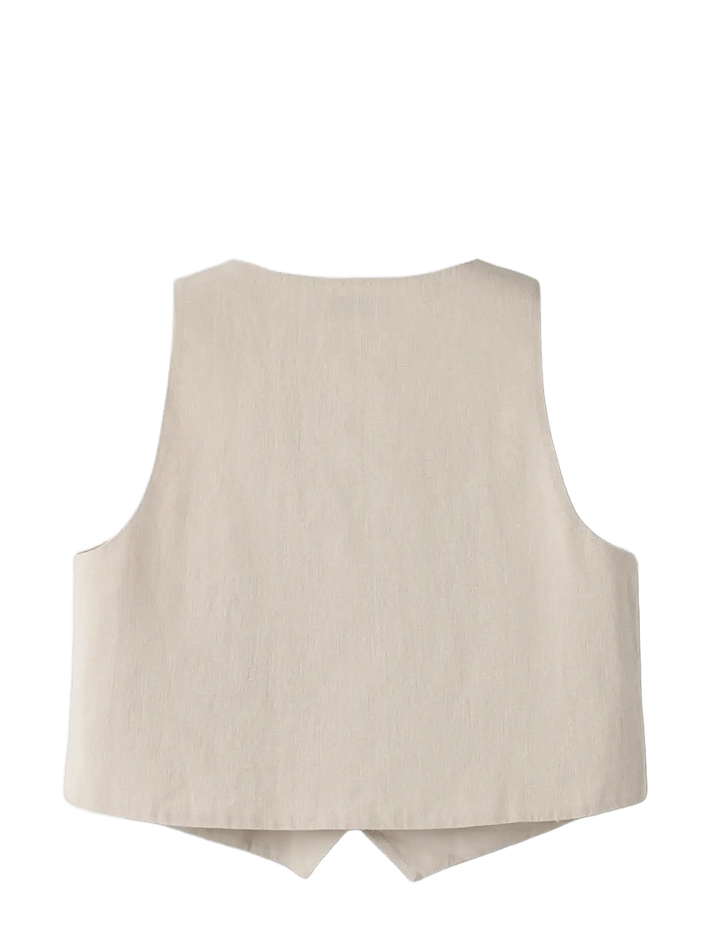 name it - NKFFALINNEN CROPPED WAISTCOAT - veste - chateau gray - 1