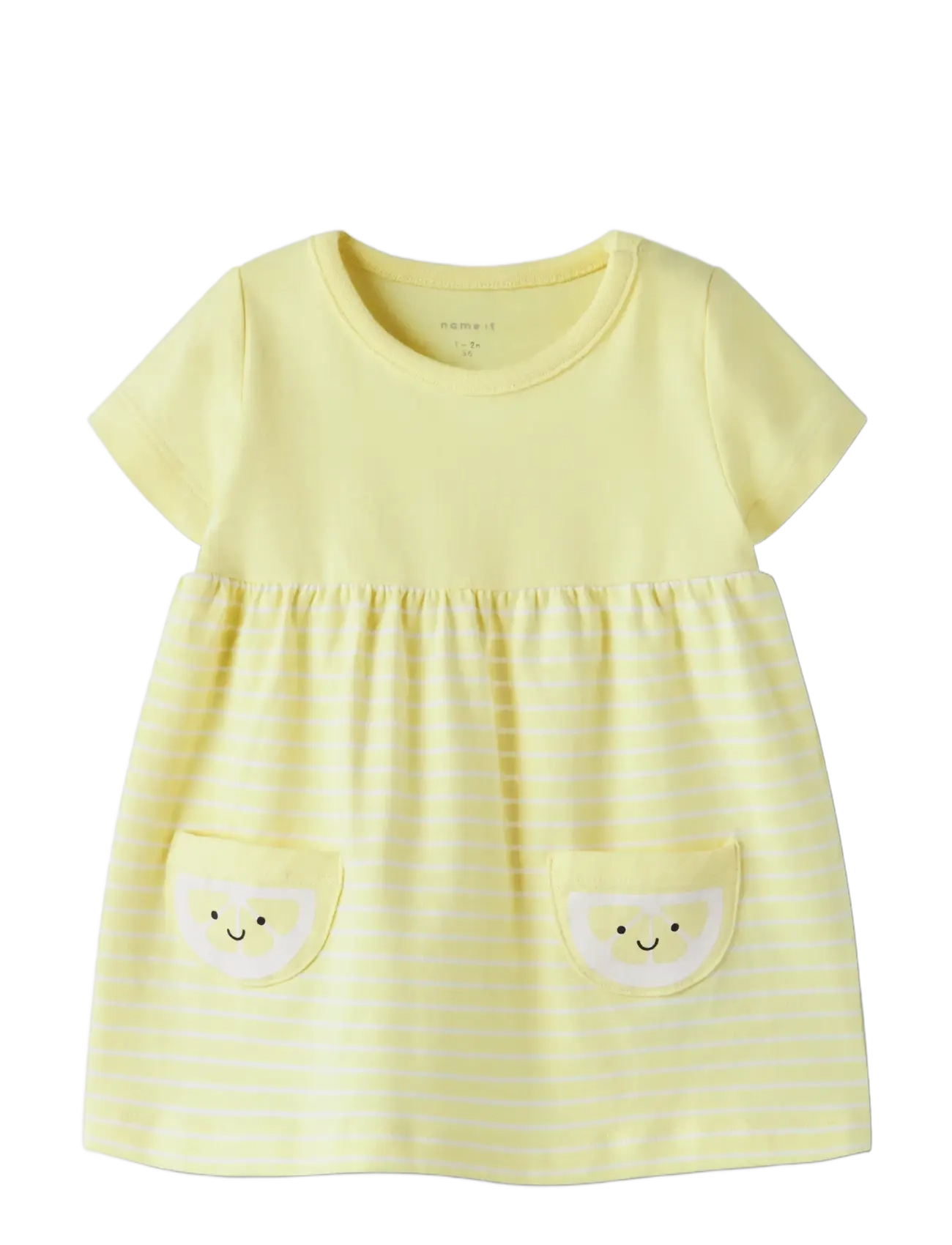 name it - NBFFUNNIEZ SS DRESS - short-sleeved baby dresses - lemonade - 2