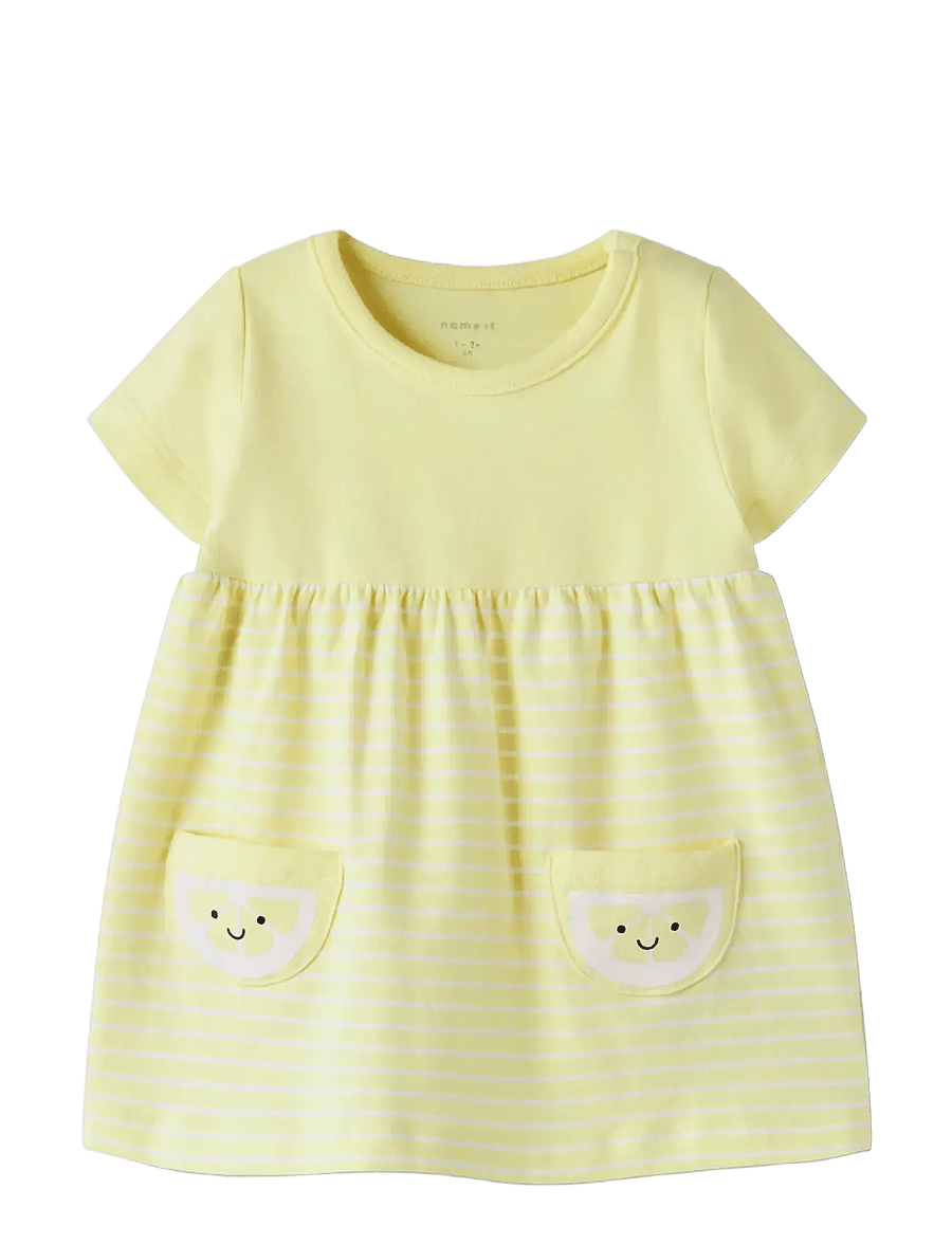 name it - NBFFUNNIEZ SS DRESS - stutterma barnakjólar - lemonade - 2