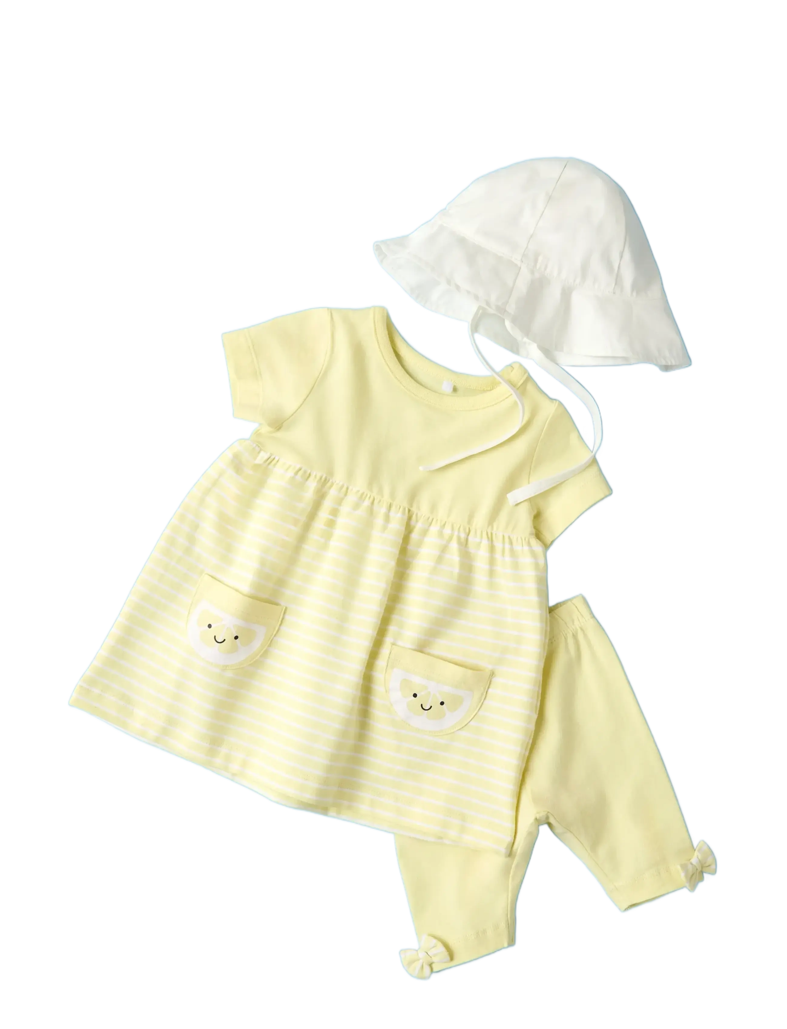name it - NBFFUNNIEZ SS DRESS - short-sleeved baby dresses - lemonade - 3