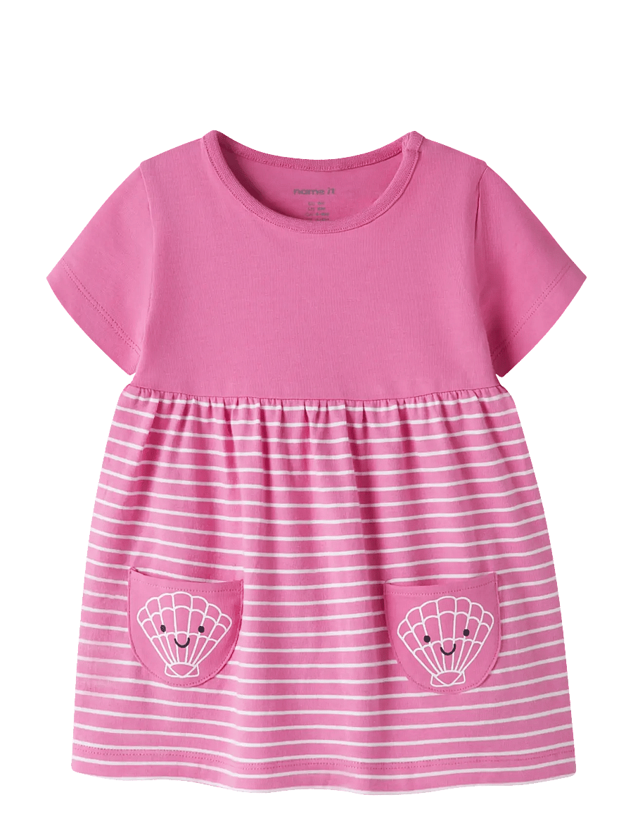 name it - NBFFUNNIEZ SS DRESS - kurzärmelige babykleider - strawberry moon - 0