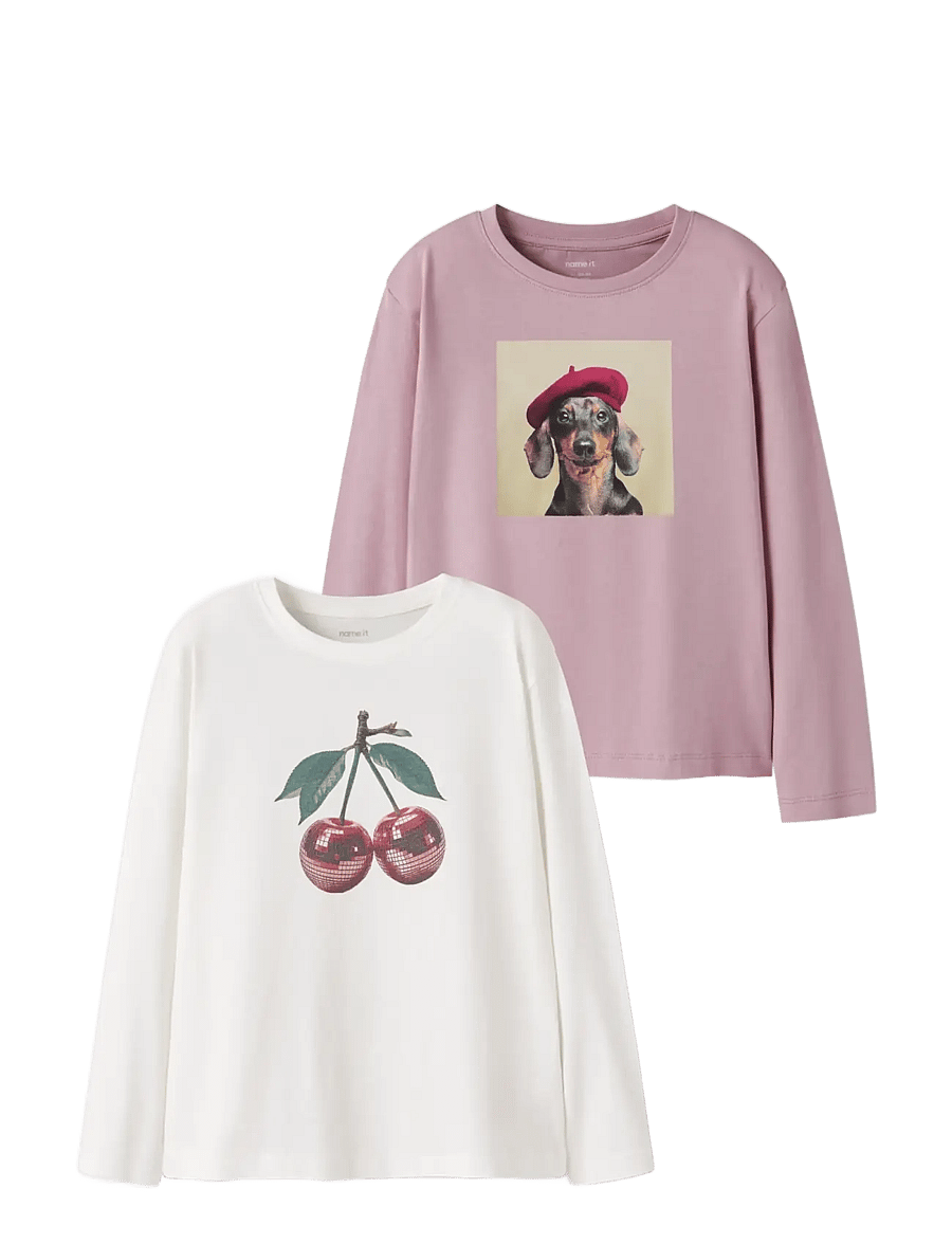 name it - NKFVOTEA 2P LS NREG TOP - langärmelig - cloud dancer - 2