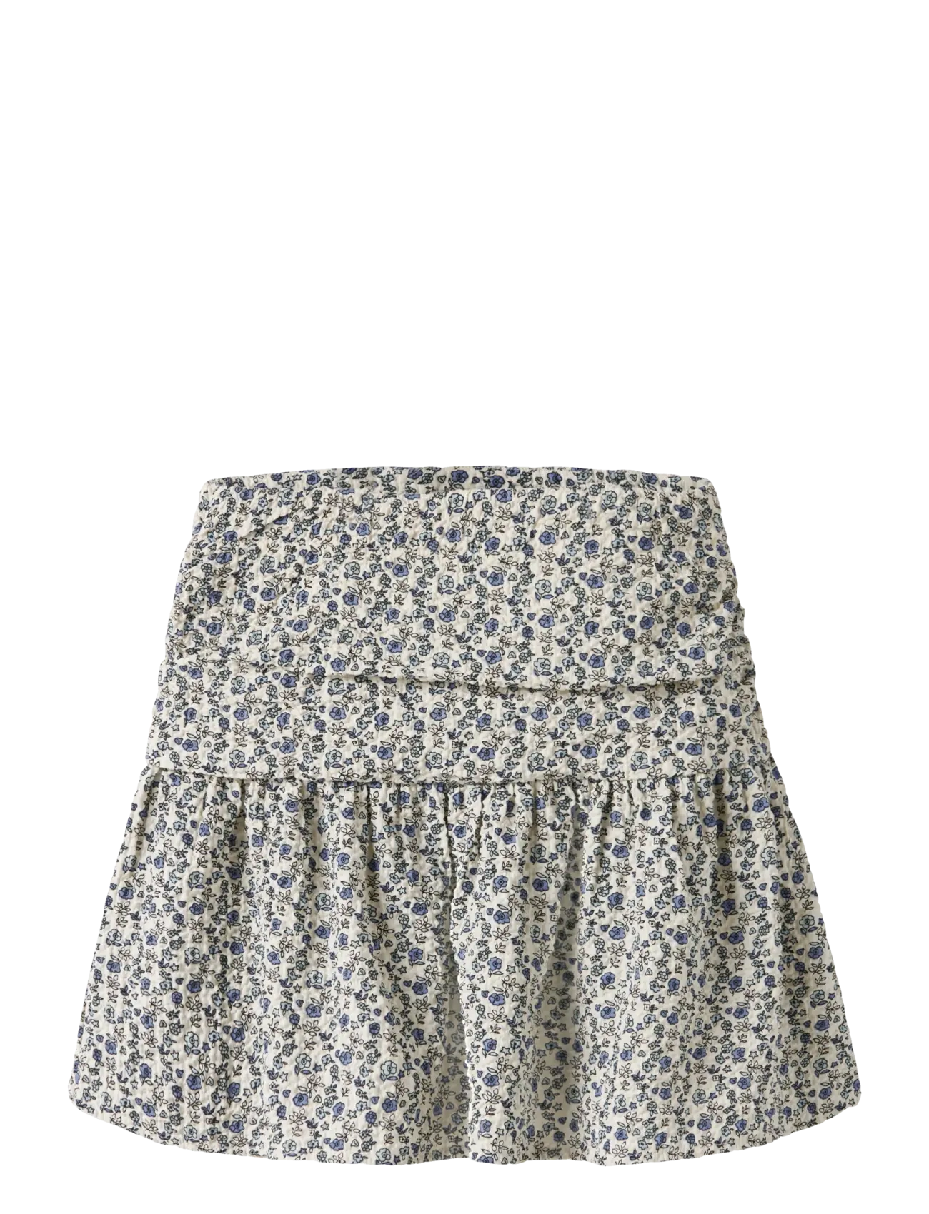 name it Nkffleura Skirt, Børn, Rynket Blomstret Miniskørt, Multi/mønstret, Str: 128